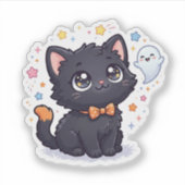 おばけよりかわいい！黒猫のハロウィン シール (正面)