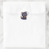 おばけよりかわいい！黒猫のハロウィン ラウンドシール (バッグ)