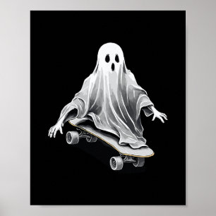 おばけスケートボード 楽しいスケートボードのやる気のないハロウィン ポスター