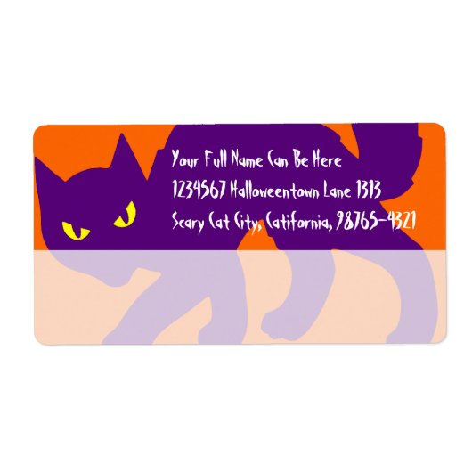 おばけハロウィン子猫 ラベル (正面)