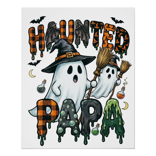 おばけパパのハロウィンデザイン ポスター (正面)