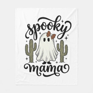 おばけママ幽霊サボテン ビンテージ ハロウィンTシャツ_1 フリースブランケット