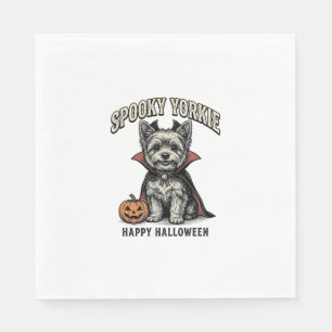 おばけヨーキーのハロウィンドッグビンテージTシャツデザイン_1 スタンダードランチョンナプキン