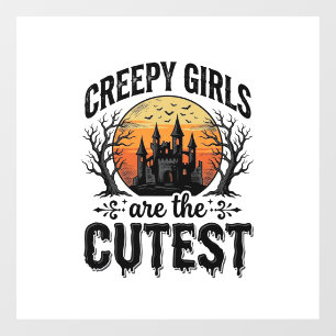 おばけ女子は最高にかわいいハロウィンベクター デザイン ウィンドウサイン