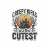 おばけ女子は最高にかわいいハロウィンベクター デザイン シール (正面)