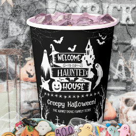 おばけ屋敷のハロウィンパーティー 紙コップ