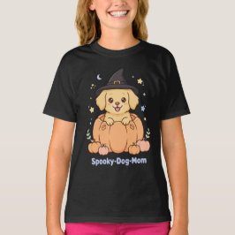 おばけ犬ママ 子犬 魔女 かぼちゃ パステルカラー 秋 アート Tシャツ