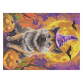 おばけ秋田犬 ハロウィン 魔女とカボチャ テーブルクロス (正面(横))