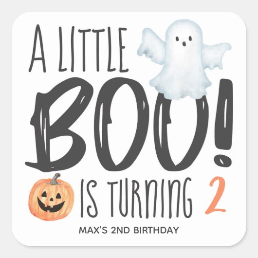 おばけ ジャック・オ・ランタン ハロウィン 誕生日 スクエアシール (正面)