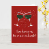 おばさんとおじさんバレンタインデーおもしろいワイン カード (黄色い花)