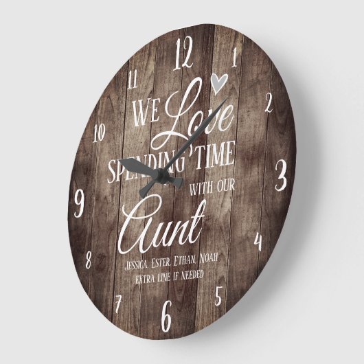 おばさんと名前をカスタムする ラージ壁時計 (傾斜)