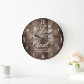おばさんと名前をカスタムする ラージ壁時計 (ホーム)