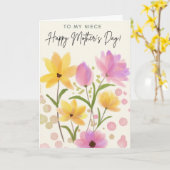 おばさんにハッピーマザーズデー カード (黄色い花)