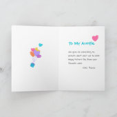 おばさんのお母さんの日かわいい子猫 パーソナライズされた カード (内部)