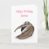 おばさんのかわいいアンテーターとベビー誕生日カード カード (正面)