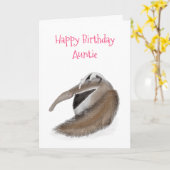 おばさんのかわいいアンテーターとベビー誕生日カード カード (黄色い花)