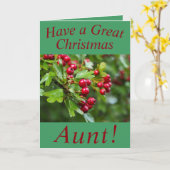 おばさんのための冬の果実クリスマスカード カード (黄色い花)