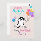 おばさんの日かわいい子猫吹きカラフル出し ポストカード (正面/裏面)