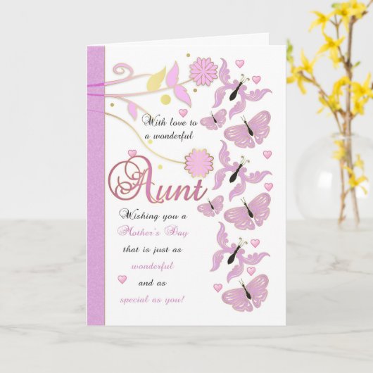 おばさんの花とバターフリ付きデイカード カード (黄色い花)