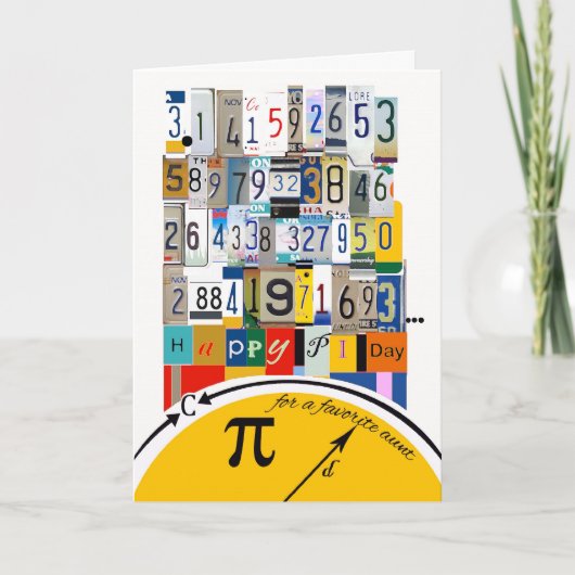 おばさんへのπの日、数字をこねくり回す カード (正面)
