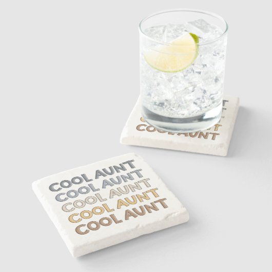 おばさんカッコいいがモダンおばさんへのかわいいプレゼント ストーンコースター (横)