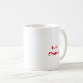 おばさんギフト名前をカスタムする赤い白のギフトの好意 コーヒーマグカップ (正面右)