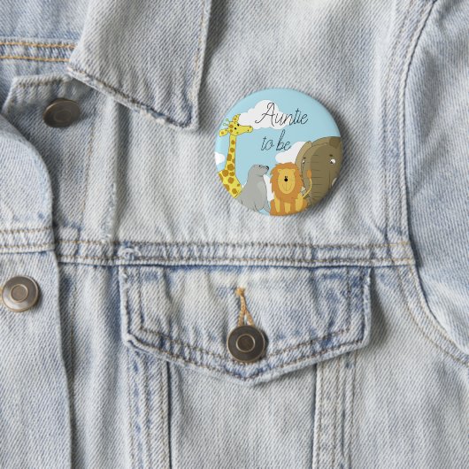 おばさんジャングル動物の赤ちゃんシャワー 缶バッジ (インサイチュ)