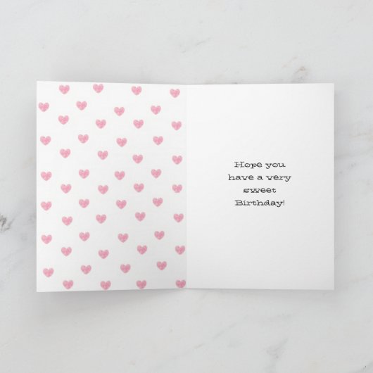 おばさんパーソナライズされたのための甘い誕生日カード カード (内部)