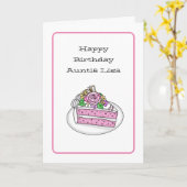 おばさんパーソナライズされたのための甘い誕生日カード カード (黄色い花)