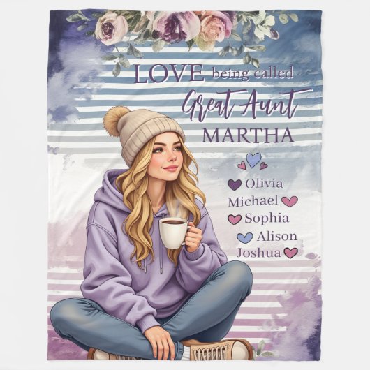 おばさんパーソナライズされたブランケット、おばさんクリスマスプレゼント フリースブランケット (正面)