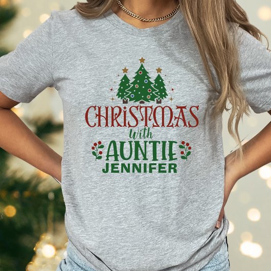 おばさんファミリークリスマスツリー名 Tシャツ