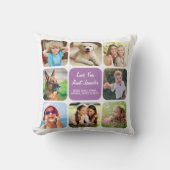 おばさんフォトコラージュ紫 クッション (正面)