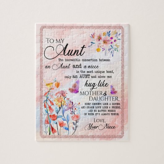 おばさんプレゼント |姪からの叔母への手紙 ジグソーパズル (縦)