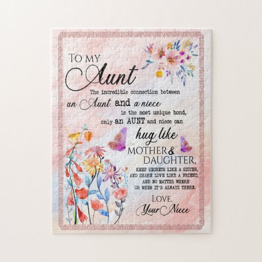 おばさんプレゼント |姪からの叔母への手紙 ジグソーパズル (縦)