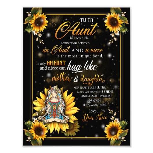 おばさんプレゼント |姪からの叔母への手紙 フォトプリント (正面)