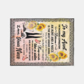 おばさんプレゼント |姪からの叔母への手紙 フリースブランケット (正面(横))