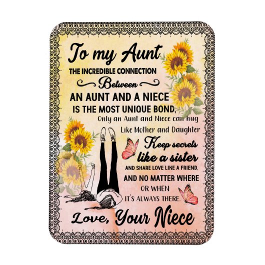 おばさんプレゼント |姪からの叔母への手紙 マグネット (縦)