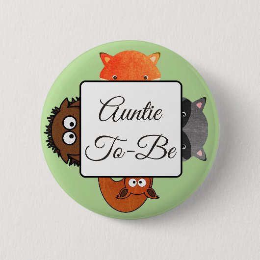 おばさんボタンになるキツネウッドランズテーマ 缶バッジ (正面)