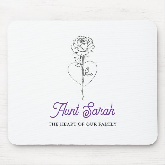おばさんマウスパッド – 私たちの家族のハート マウスパッド (正面)
