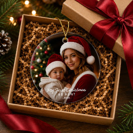 おばさん初クリスマス 写真ギフト セラミックオーナメント