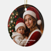 おばさん初クリスマス 写真ギフト セラミックオーナメント (左)