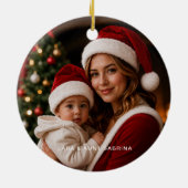 おばさん初クリスマス 写真ギフト セラミックオーナメント (裏面)