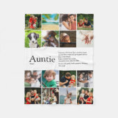 おばさん定義名言写真コラージュ フリースブランケット (正面)