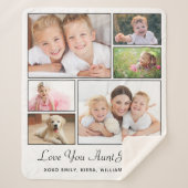 おばさん愛あなた6写真コラージュ シェルパブランケット (正面)