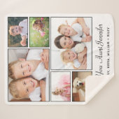 おばさん愛あなた6写真コラージュ シェルパブランケット (正面(横))