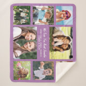 おばさん愛8フォトコラージパープル シェルパブランケット (正面)