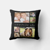 おばさん愛Youフォトコラージュブラック クッション (裏面)