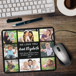 おばさん愛Youフォトコラージュブラック マウスパッド