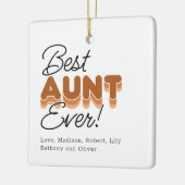 おばさん最高のが燃えたオレンジ色の写真クリスマスセラミ セラミックオーナメント (左)