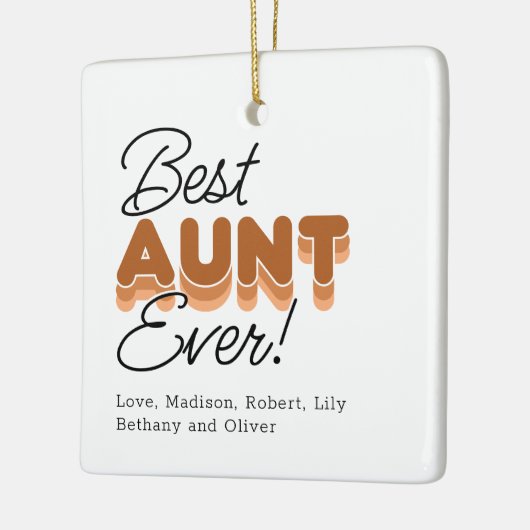 おばさん最高のが燃えたオレンジ色の写真クリスマスセラミ セラミックオーナメント (左)